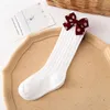 Cute Dot Bows Baby Socks Spring Autumn Kids Girl Knee High Socks Solid Color Soft Infant Toddler Long Sock