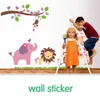 Зоопарк животных наклейки для детского сада и чилбинн комнаты / съемные стены 3D наклейки на стену 98 * 115см 210420
