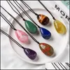 Et arts, artisanat cadeaux maison jardin complet variété cristal naturel quartz brut poli arts reiki guérison chakra pendentif en forme de goutte ovale