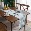 Chenille Christmas Table Runner Elk Xmas Tree Print Long Tafel Cover Jacquard Bed Handdoek Jaar Tafelkleed Luxe Woondecoratie 211117