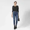 Kadın Kot Rahat Slim-Fit Kalem Sıska Bacak Kot Pantolon Koyu Yıkama Orta Bel Femmal Sonbahar Tasarım için 211129