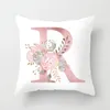 Newpillow letras cor-de-rosa floral decorativo almofadas fronha poliéster tampa de almofada de almofada de almofada de almofada decoração de sofá descansoCover CCF12095