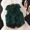 100% Real Raccoon Fur Women Sleevess Vest Factory Outlet Wholesale Multi Custom Big Size Genuine Nature Pure Fur Gilet DFP978 211007