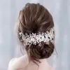 Legering Bloem Bladeren Bruids Hoofddeksels Kroon Tiara Voor Bruiloft Goud Zilver Strass Vrouwen Haaraccessoires Hoofdband Ornamenten Vrouwelijke Prom Hoofddeksels AL9534