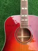 41 inches Humming Acoustic Guitar Cherry Red Sunburst Finish Solid Top H-Bird Folk Guitare Acoustique Rosewood Fretboard