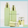 Packing Office School Business Industrial 20Ml 30Ml 40Ml 60Ml 80Ml 100Ml 120Ml Green Cosmetic Lotion Bottle Packaging With Plastic Cap