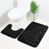 50x80CM Cobblestone Polaire Salle De Bains Mousse À Mémoire Tapis Kit Toilette Bain Antidérapant Tapis Tapis De Sol Ensemble Matelas Pour Salle De Bains Décor 210401