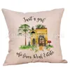 Linen Farmhouse Pillow Case for Home, Bed Throw Pillows Covers Decorative, Couch Cushions Wedding Sofa Party Gifts No Pillow Insert 4914 Q2