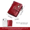 Fashion Genuine Leather Hasp Double Zipper Design Coin Purse ID Card Holder Short Wallet