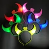 Led Rave Toy Devil Horn Light Up Headband Blinkande-Horn Halloween Julparty Decor Glitter Headwear 4674 Q2