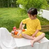 Girls Fruits Printing с коротким рукавом Pajamas 2 шт. Устанавливает Летние Детские хлопок Свободные Тонкиенные Одежда 210615