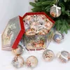 14 pcs 7.5cm Árvore de Natal Bolas Pingente Enfeites de Pendurar Bola Decorações Plásticas Casa Navidad Ano Decoração Presente 211112