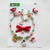 Children's Christmas Jóias Colar Pulseira De Cabelo Sino Santa Claus Hairpin Set Atacado Princesa Arco-íris Brinco Acessórios