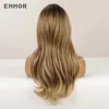 Synthetic Wigs Emmor Long Brown With Blonde For Women Natural Fluffy Hair Wavy Heat Resistant Female Wave Wig Cosplay Party1847392