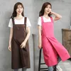 Chef Apron with Front Pockets Japanese Style Unisex Bib Kitchen Perfect for DIY Project Crafting Cooking Baking BBQ 210625