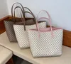 HBP 2 Pcs/set Designer High Capacity Tote Handbag for Women 2021 Trends Designer Striped Shopper Shoulder Shopping Bag