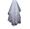 Nouveau voile de mariée Deux couches Satin Ruban Bat Style Veil de mariage Veil de mariage White / Ivoire Mariages Accessoires 80cm