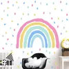 Calcomanías de pared de arco iris para habitación de niños, pegatinas removibles de jardín de infantes, papel tapiz autoadhesivo de PVC, decoración impermeable, palo de cáscara, decoración de arte DIY