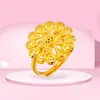 Bröllopsringar mode 24k guld för kvinnor stora påfågel engagemang etniska trendiga smycken grossist