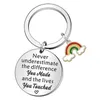 Teacher's Day Keychain Fashion Rainbow Pendant Key Chain Car Keychains Creative Gift Keyring 4966