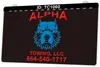 TC1060 Alpha Towing LLC Segnale luminoso Incisione 3D bicolore