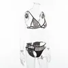 Patroon Overschrijd Sexy Gesloten Borst Driehoek Diamond Past Bodysuit Lovertjes Bandage Beach Sandy Casual Rompertjes Dames Jumpsuits