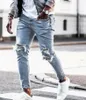 Designers Men's Jeans Distressed Fashion Biker Hole Stretch Denim Casual Jean Men Skinny Byxor