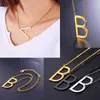 Collare Initial Choker Necklace Women Gold Color Alphabet Gift 316L Stainless Steel Jewelry Sideways Letter B Men N004 Chokers