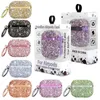 Bling Glitter Full Diamond Plating Accessoires pour casque sans fil Étui de protection antichoc avec crochet pour porte-clés Paquet de vente au détail pour Apple AirPods 1 2 Pro 3 Airpods3