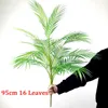 80-98cm Tropical Artificial Palm Tree Large Fake Plants Branch Real Touch Palm Leaves Plastic Monstera for Home Office Decor 210624