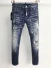 21S Erkek Kot Tasarımcı Yırtık Sıska Pantolon Moto Biker Delik Ince Moda Marka Sıkıntılı Ture Denim Pantolon Hip Hop Erkekler D2 9818 DSQUARED2 DSQUARED 2 DSQ