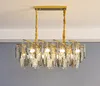 Luxury Gold Chandelier lamps Lighting For Restaurant Oval Crystal Fixtures Modern Home Decor Led Lamp Soot Luster