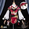 Anime Game Genshin Impact Yanfei Game Suit esteticism Uniform Yan Fei Cosplay Costume Halloween Party Outfit For Women Dress Y0903