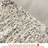 Syiwidii Vintage Floral Print Chiffon Long Skirts for Women Elastic High Waist Summer Black White Pink Y2k Boho Midi Skirt 210730
