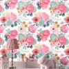 Flower Wallpaper Peeled And Pasted White/Pink/Green/Navy Blue Vinyl Self-adhesive Contact Paper Bedroom Walls Home Decoration 210722