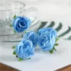 Couronnes de fleurs décoratives 50 pièces tête de fleur artificielle Roses en fleurs de soie pour voiture de mariage Decora bricolage guirlande matériel Simulation faux