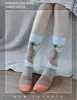 Yuppie Hip Hop Socks European American French Women Fashion Leisure Cartoon Style Elegant Personality Medium Cylinder Jacquard Cotton Spandex Lycra Stockings