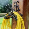 Wrought Iron Hose Rack Holder Equipment Scrowl New Garden Outdoor Decorative Reel Hanger Cast Antique Style Rust Brown Finish Wall2589958