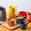 Mugs Japanese Plain Colour Porcelain Red Yellow Pink Grey Blue Glaze Ceramic Coffee Cups Creative Big Soup Bowl Home Table Decor
