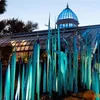 Lampade da terra in canne di vetro di Murano per la decorazione artistica del giardino Lance turchesi su misura Modern Luxury Craft Soffiato a mano Scultura in piedi da 24 a 48 pollici
