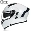 オートバイヘルメットダブルバイザーモジュラーフリップアップヘルメットドット承認済みフルフェイスカスケモトレーシングモトクロスドットモーターサイクル