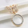 Pins, Brooches Est Fashion Crystal Butterfly Brooch With Round Locket Pins For Women Wedding Trending Products 2021 And