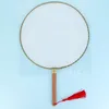 Вечеринка одолжение 24 см сделай DIY Blank White Silk Hand Fan