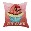 Kissen/Dekoratives Kissen, verschiedene Serien von Cupcake-Mustern, bedruckter Kissenbezug für Büro/Sofa/Auto