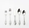 Set di posate in stile retrò posate in acciaio inox coltello forchetta cucchiaio set di stoviglie da 5 pezzi per set da tavola per matrimoni SN2807