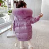 Inverno Baby Parka giacca a vento spessa peluche calda cappotti per bambini lungo collo di pelliccia con cappuccio giacca moda per ragazze capispalla TZ995 H0909