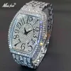 Reloj Hip Hop Con Diamantes MissFox Marcas Populares 18K Gold Genebra Diamante Relógio Relogio Masculino Prova Dagua Original