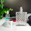 100ml Square Grids Carved Perfume Bottles Clear Glass Empty Refillable fine mist Atomizer Portable Atomizers Fragrance RRE10821