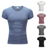 Camisetas de hombre Camiseta de hombre Raya Slim Sporty Cuello en V Color sólido Tejido para la vida diaria Camisa Ropa de trabajo