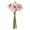 محاكاة الشاي روز بانش الحرير الاصطناعي الزهور للمنزل الديكور الزهور الزفاف العروس عقد باقة زهرة الورود وهمية